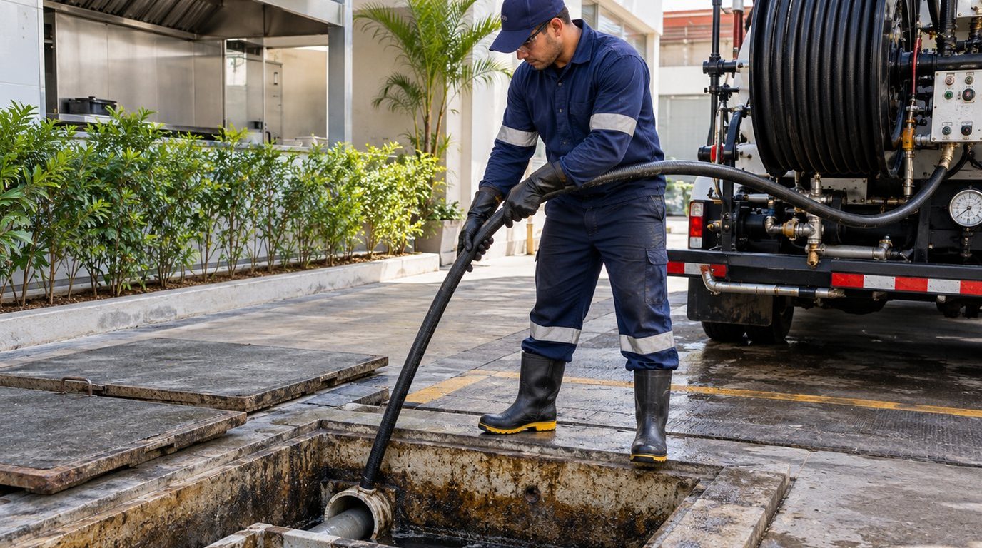 Hidrojateamento de Caixa de Gordura em Piracicaba‑SP